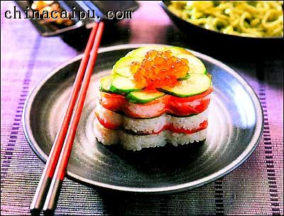 三文魚千層飯的做法
