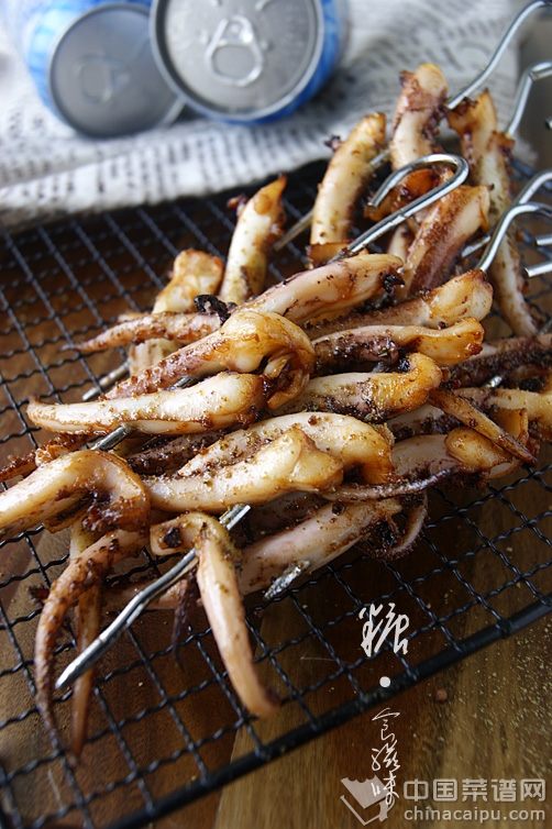 孜然沙茶烤魷魚須