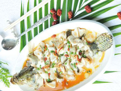 豆腐蒸桂花魚