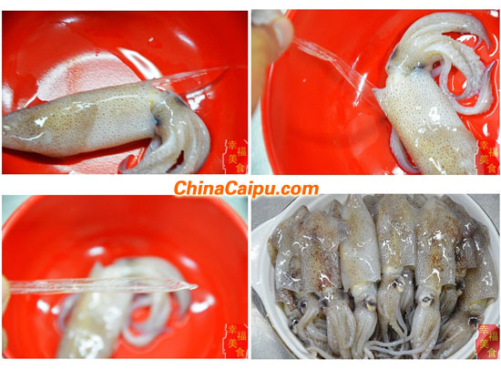 茼蒿炒筆管魚