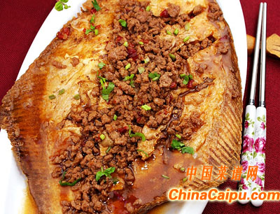 肉沫燒石鰈魚