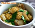 鮑魚炒魚卷