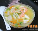鮮菱蝦仁豆腐湯