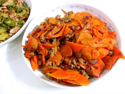 胡蘿蔔炒肉末