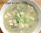 口蘑蕨菜汆豆腐