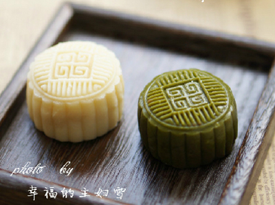 抹茶豆沙&原味奶黃冰皮月餅